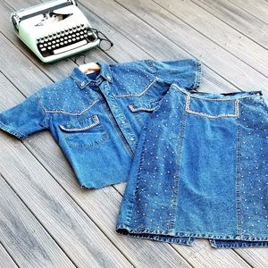 Vintage 80's Western Denim Set